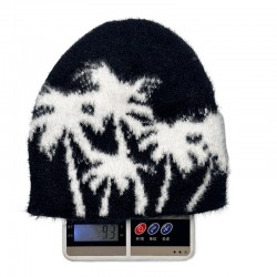 Cross-border Faux Mink Coconut Tree Knitted Beanie Hat, Autumn/Winter Women's Street Warm Earmuff Pullover Beanie, Trendy Men's