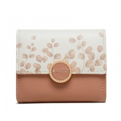 Pruetti 2022 new Korean-style women's short wallet, tri-fold, fresh-looking PU printed large-capacity student wallet