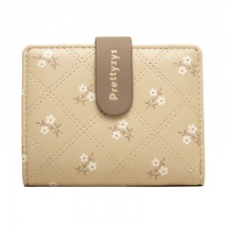 Lianbu new Korean style, simple short two-fold women's wallet Fashionable student-friendly printed foldable wallet with multiple card slots