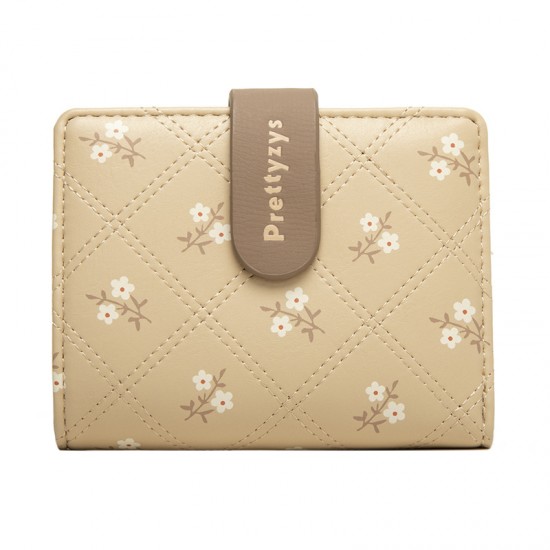 Lianbu new Korean style, simple short two-fold women's wallet Fashionable student-friendly printed foldable wallet with multiple card slots