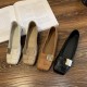 Square-Toed Women's Shoes, Summer 2025 New Niche Design, Braided Metal Buckle Low-Heeled Soft-Sole Fashion Shoes
