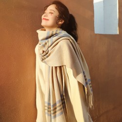 2025 new faux cashmere scarves. Winter shawls and scarves for women, thickened and warm, with tassels.