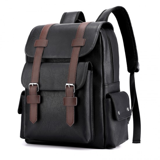 Cross-border men's simple retro business laptop bag, soft PU new trendy large-capacity travel backpack. Cross-border men's simple retro business laptop bag, soft PU new trendy large-capacity travel backpack.