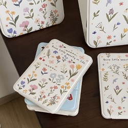 Homemade retro French spring flower makeup mirror, portable folding mirror, desktop flower vanity mirror.