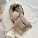 New solid color fringed scarves for men and women, thickened and versatile, high-end faux cashmere fashion neckbands in stock.