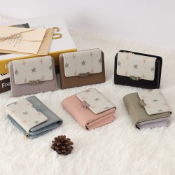 New Japanese-Korean style women's wallet, fresh-looking, popular-style, foldable, zippered, multifunctional, female wallet.