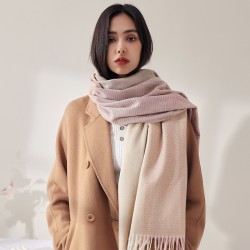 Sweet Japanese and Korean solid color faux cashmere scarves, women's 2025 winter new extended fashionable warm shawls