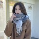 2025 new plaid scarf for women, sweet Japanese and Korean faux cashmere mid-length plaid scarf, wholesale.