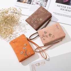 Prettyzys' new women's wallet, a short, frosted, retro, casual, PU, ​​student wallet.