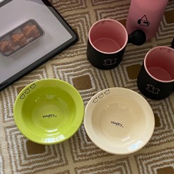 Homemade atmospheric niche, childlike spring and summer, colorful butterfly-painted ceramic mug, coffee cup, water cup, 340ml.