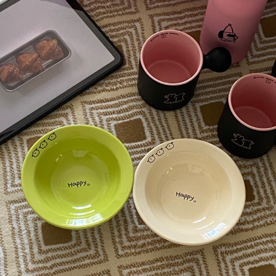 Homemade atmospheric niche, childlike spring and summer, colorful butterfly-painted ceramic mug, coffee cup, water cup, 340ml.