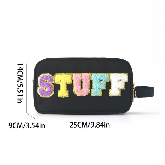 Feihong cross-border embroidered lettering cosmetic bag, Amazon waterproof, portable toiletry bag, large capacity, portable storage bag