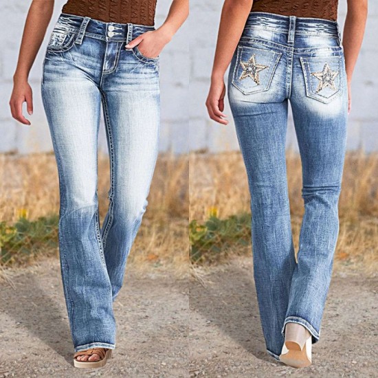 AliExpress cross-border European and American 2025 spring new embroidered jeans for women, high-quality straight-leg slim stretch trousers. AliExpress cross-border European and American 2025 spring new embroidered jeans for women, high-quality straight-leg slim stretch trousers.