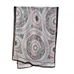 Versatile, simple and elegant, artistic geometric circle print scarf, women's casual wear Casual contrasting color travel shawls