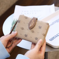 Pretty Women's Short Wallet, Korean-Style PU Printed Zippered Simple Zippered Coin Purse, In Stock Wholesale
