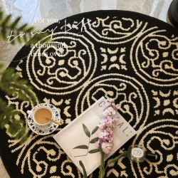 High-end round household carpets Vintage-style soft, formaldehyde-free, imitation wool floor mats for bedroom, living room, and closet chairs.