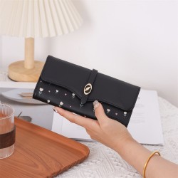 Hot cross-border women's wallet, long, Korean style, PU printed zipper clutch, sweet, ladylike wallet, in stock.