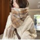 2025 mid-length thickened scarf, Korean-style sweet and warm faux cashmere scarf, plaid shawl for women, luxurious feel. 2025 mid-length thickened scarf, Korean-style sweet and warm faux cashmere scarf, plaid shawl for women, luxurious feel.