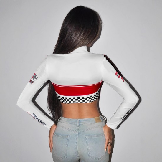Motorcycle girl long-sleeved slim-fitting T-shirt top Motorcycle girl long-sleeved slim-fitting T-shirt top