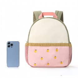 Feihong cross-border children's backpack with color-blocked cute apple embroidery, kindergarten backpack, and baby mini travel backpack