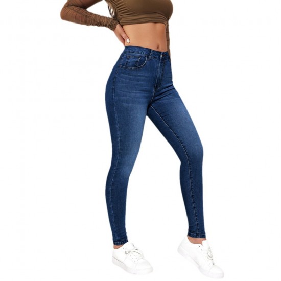 2025 Cross-Border Amazon Independent Autumn Hot Girl Skinny Jeans: Streetwear High-Waisted Stretch Skinny Pants for Women