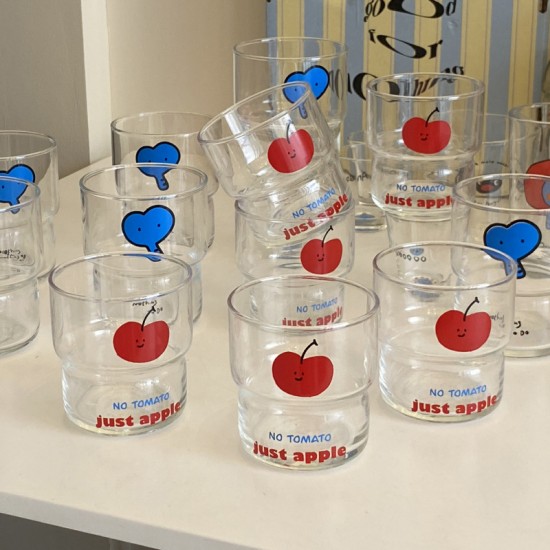 Niche homemade blue polka dot glass, Instagram-style high-end white polka dot water cup and milk cup, simple coffee cup
