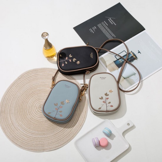 Pretty's new long wallet, 2023 hot-selling, fashionable printed phone bag, Korean-style shoulder and small crossbody bag