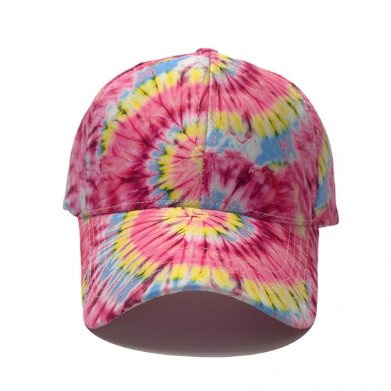 New cross-border Amazon spring and summer new Street-themed sun hats with colorful fireworks swirls, tie-dyed baseball caps for men and women.