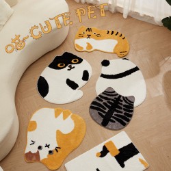 French retro bedroom carpets, luxury living room coffee table mats, thickened, soundproof black and white butterfly bedside mats.
