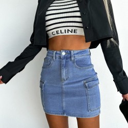 2024 wish European and American women's half-length denim skirt, cross-border foreign trade Amazon new American sexy work skirt