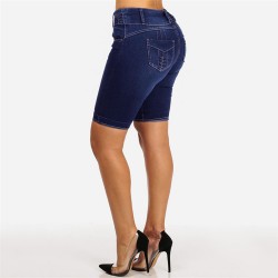 New Cross-Border Amazon Independent Station Denim Shorts for Women, Buttoned Shorts, Slimming, Cropped Shorts