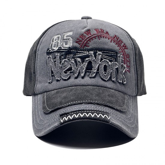 Cross-border distressed washed baseball cap with new lettering. York Retro Denim Patchwork Baseball Cap, Outdoor Sun Visor Cross-border distressed washed baseball cap with new lettering. York Retro Denim Patchwork Baseball Cap, Outdoor Sun Visor