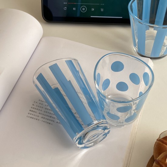 Homemade summer blue bird apple high-borosilicate heat-resistant glass, INS cartoon cute puppy juice cup Homemade summer blue bird apple high-borosilicate heat-resistant glass, INS cartoon cute puppy juice cup