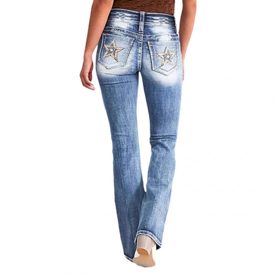 AliExpress cross-border European and American 2025 spring new embroidered jeans for women, high-quality straight-leg slim stretch trousers. AliExpress cross-border European and American 2025 spring new embroidered jeans for women, high-quality straight-leg slim stretch trousers.