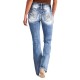 AliExpress cross-border European and American 2025 spring new embroidered jeans for women, high-quality straight-leg slim stretch trousers. AliExpress cross-border European and American 2025 spring new embroidered jeans for women, high-quality straight-leg slim stretch trousers.