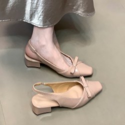 A pearl! High-end white women's flip-flops, 2023 summer thong stiletto high heels.