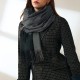Sweet Japanese and Korean solid color faux cashmere scarves, women's 2025 winter new extended fashionable warm shawls