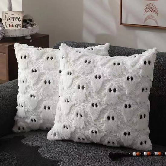 In stock! Cross-border Halloween pumpkin ghost plush embroidered pillowcase In stock! Cross-border Halloween pumpkin ghost plush embroidered pillowcase