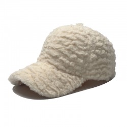 New cross-border teddy bear fur caps. Thickened furry solid color warm baseball cap, outdoor ultra-soft feel baseball cap
