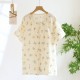 Summer women's pajamas, pure cotton yarn-dyed double-layered cotton gauze, thin, lock-front loungewear, loose and soft, mosquito-proof pants