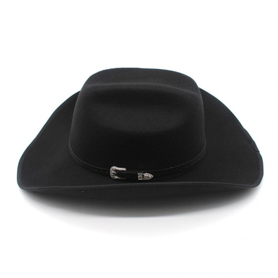 New top hat, European and American punk-style wide-brimmed hat, riding hat for men and women, western cowboy bag 9.5cm brim hat with a rolled brim New top hat, European and American punk-style wide-brimmed hat, riding hat for men and women, western cowboy bag 9.5cm brim hat with a rolled brim