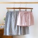 Summer women's cropped pajama pants, pure cotton gauze, striped, thin, wide. Wholesale soft cotton lounge pants for outdoor wear