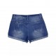 European and American cross-border 2025 summer new ripped denim shorts for women, personalized street print patch jeans, in stock