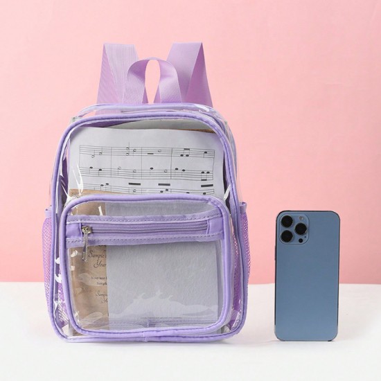Cross-border transparent backpack, new summer casual PVC backpack, jelly bag, large capacity, transparent student backpack