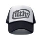 New English lettered embroidered colorblock baseball caps, men's and women's sun visor mesh coconut tree trucker hats, wholesale
