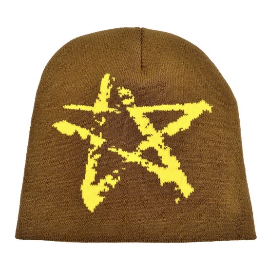 Cross-border New Five-pointed Star Hat, Fall/Winter Korean Fashion, Versatile Beanie, Fall/Winter Cold Protection and Warm Knitted Hat Trend Cross-border New Five-pointed Star Hat, Fall/Winter Korean Fashion, Versatile Beanie, Fall/Winter Cold Protection and Warm Knitted Hat Trend