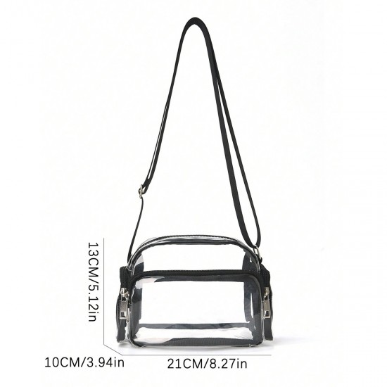 Best-selling cross-border transparent crossbody bag, waterproof PVC summer shoulder bag, multi-color multi-pocket crossbody bag