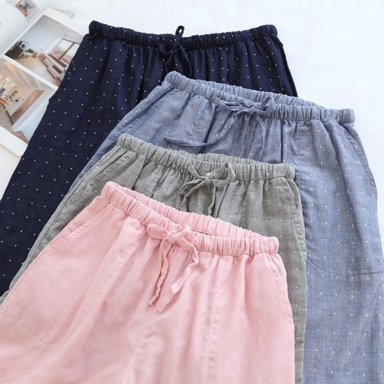 New women's double-layered gauze pajamas, thin long-sleeved trousers, Japanese-style cotton cardigan, spring and summer loungewear set New women's double-layered gauze pajamas, thin long-sleeved trousers, Japanese-style cotton cardigan, spring and summer loungewear set