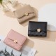 Pureti 2023 new women's short wallet, three-fold, floral hardware, fresh-looking, student coin purse. Coin purse and card holder