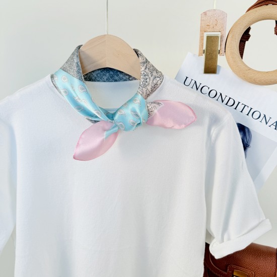 Spring and summer women's retro and stylish silk scarves, Korean-style, high-end travel neckwear, wholesale mulberry silk scarves.